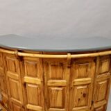Vintage bar counter with 3 stools
