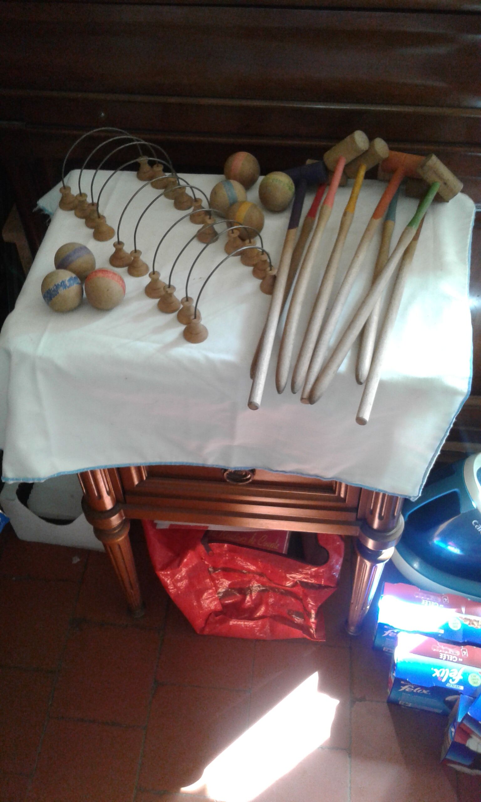 Old table croquet game