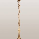 Large Gothic brass chandelier with 6 lights, 1940s.