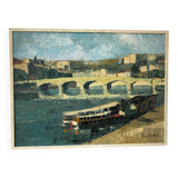 Barges along the Rhone signed