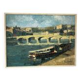 Barges along the Rhône signed