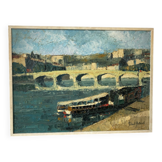 Barges along the Rhone signed