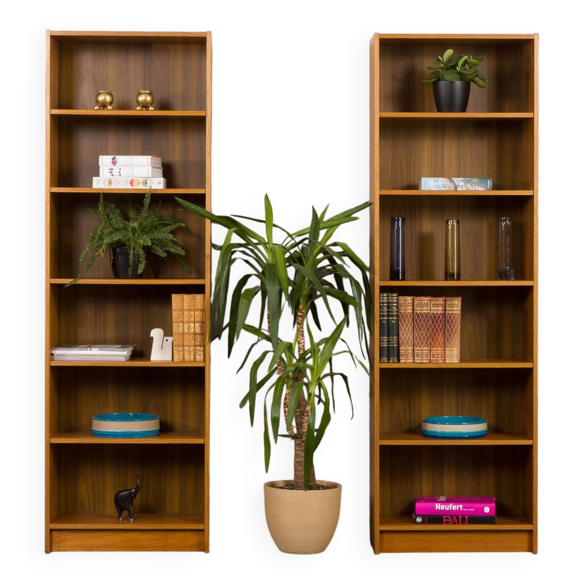 Pair of Danish bookcases in teak, Denmark, 1970s