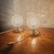 Pair of Space Age table lamps from the 70s – German design – Frosted glass "Ice"