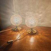 Pair of Space Age table lamps from the 70s – German design – Frosted glass "Ice"