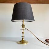 Old solid brass candle holder lamp