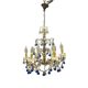 Vintage Italian Macaroni Murano  Blue Chandelier