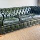 Chesterfield 3 seater sofa in English green leather
