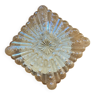 Vintage square wall light in glass, 22 cm, gold.