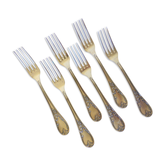6 English silver metal forks punched 2106268