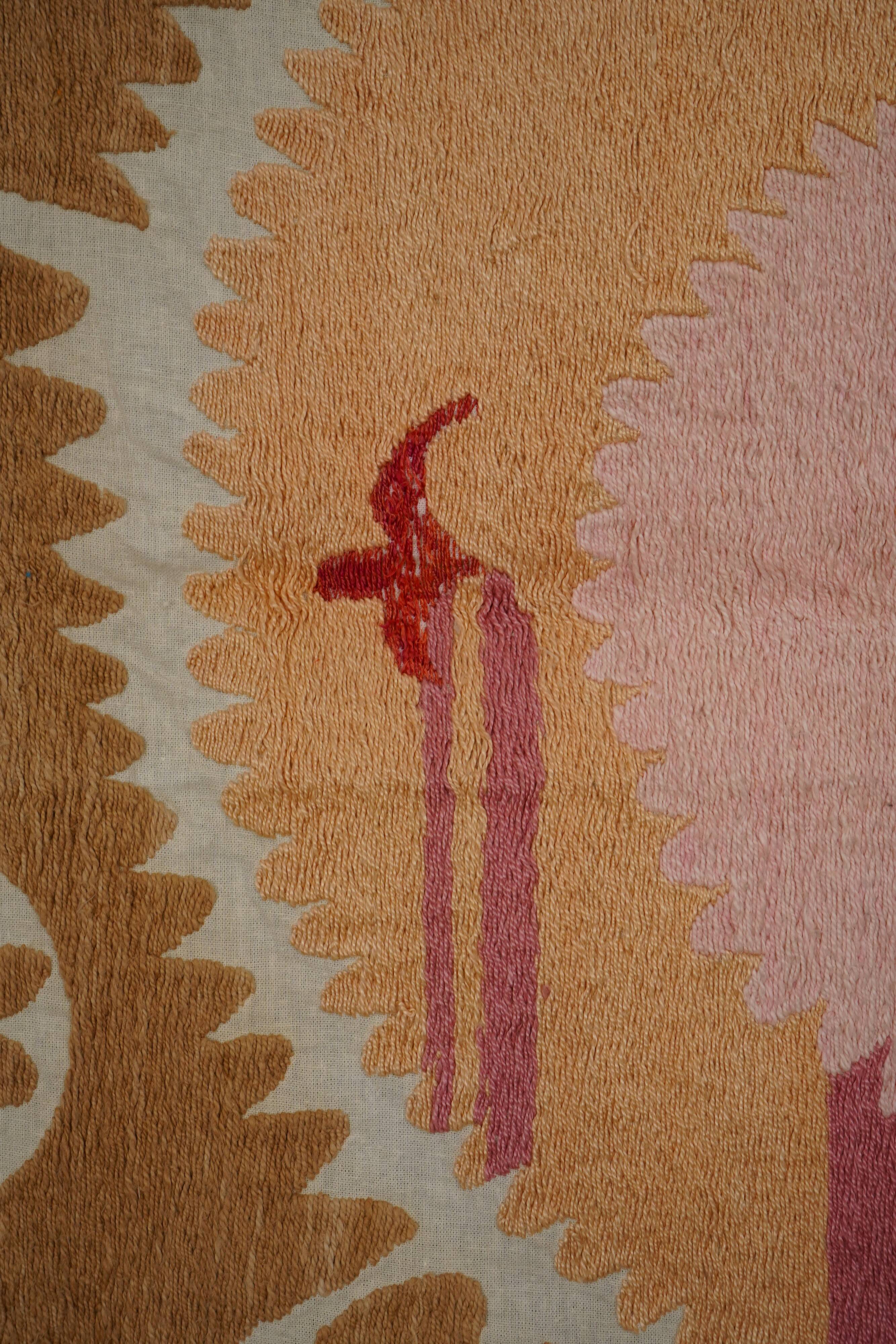 Vintage Turkish hand-knotted rug 126x138 cm