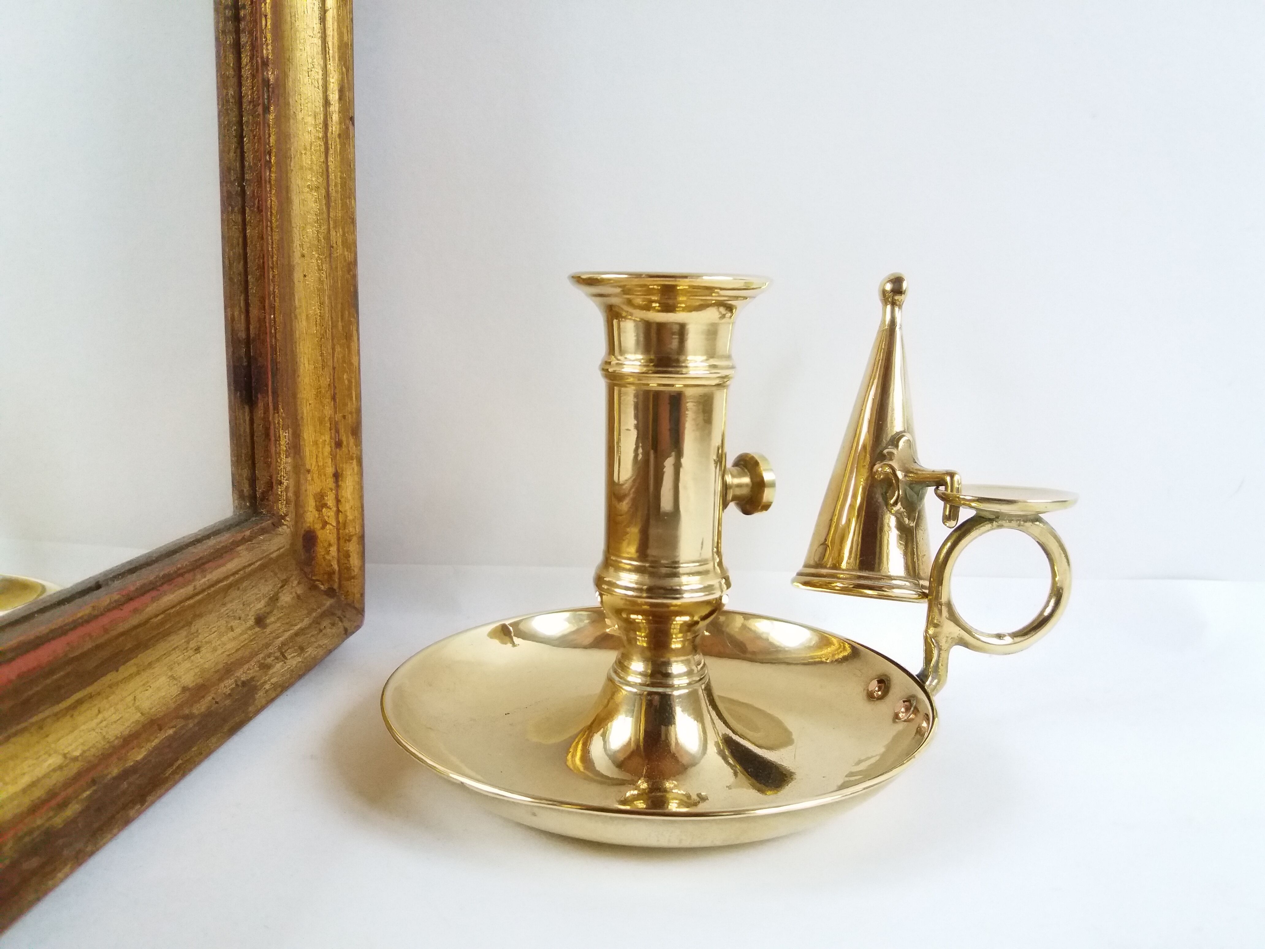 Golden brass candlestick