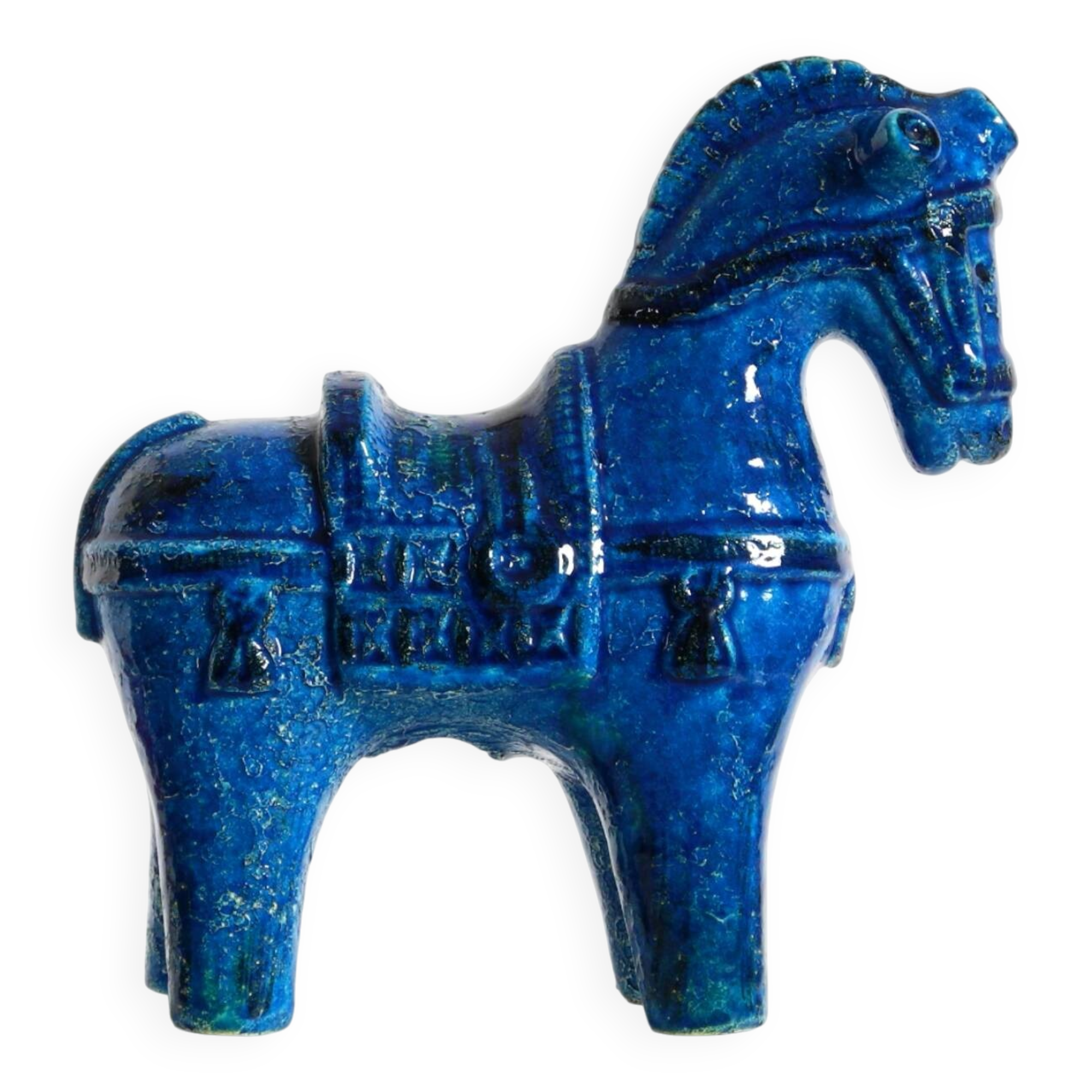 Cheval en céramique des années 60 de la collection Rimini Blue par Aldo Londi pour Bitossi