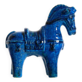 60s ceramic horse from the Rimini Blue collection by Aldo Londi for Bitossi