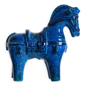 Cheval en céramique des années 60 de la collection Rimini Blue par Aldo Londi pour Bitossi
