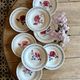 Set of 8 vintage soup plates - Janine and Cannes model by Digoin Sarrr