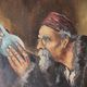 Vintage Mid-Century Alchemist Oil Painting