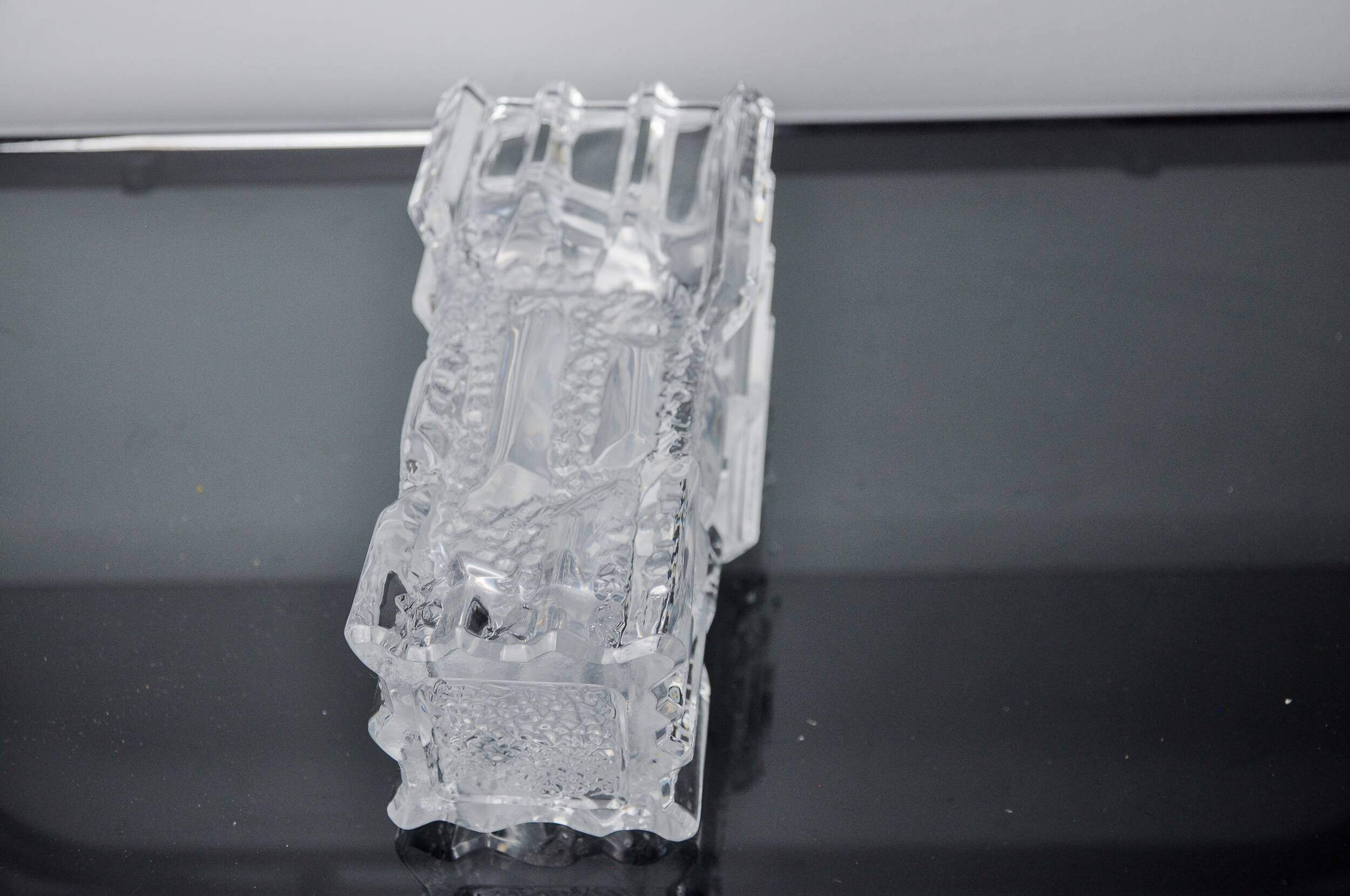 Limburg vase with ice cube effect in glass, Germany, 1970