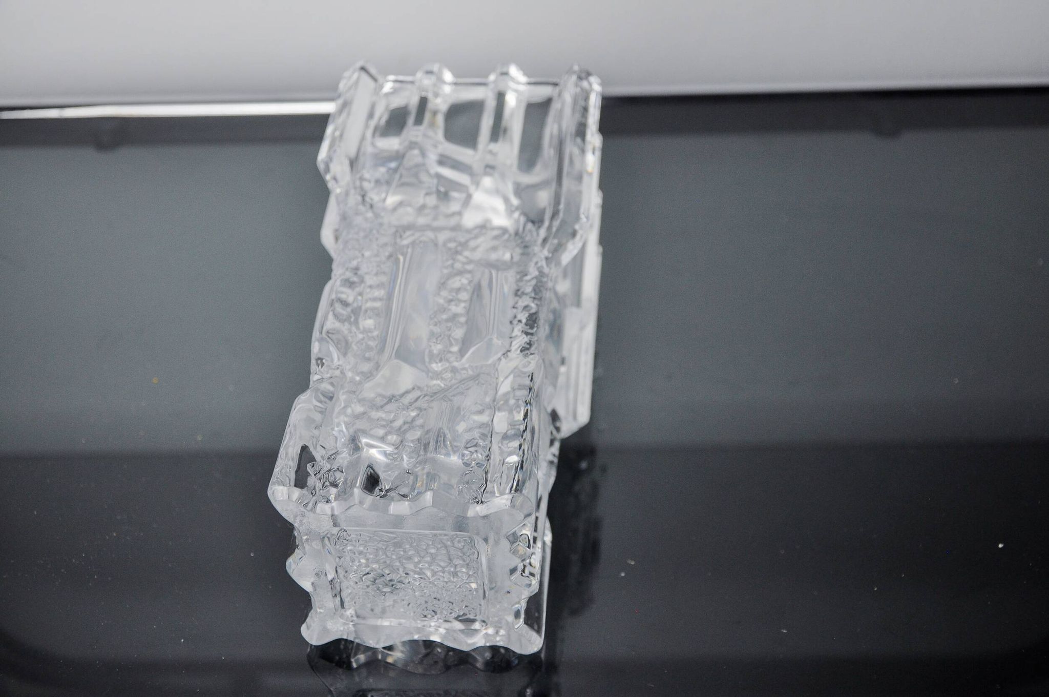 Limburg vase with ice cube effect in glass, Germany, 1970
