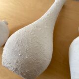 Lot de 3 vases grès blanc