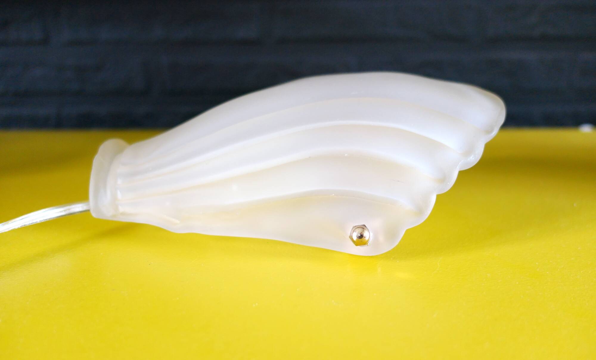 Frosted glass wall light in Art Deco style from the 1980s.