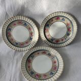 Dessert service 10 plates and a Bernardaud Limoges porcelain cake dish