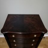 Commode 4 tiroirs en noyer et bois noirci