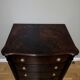 Chest of drawers 4 drawers in walnut and blackened wood.