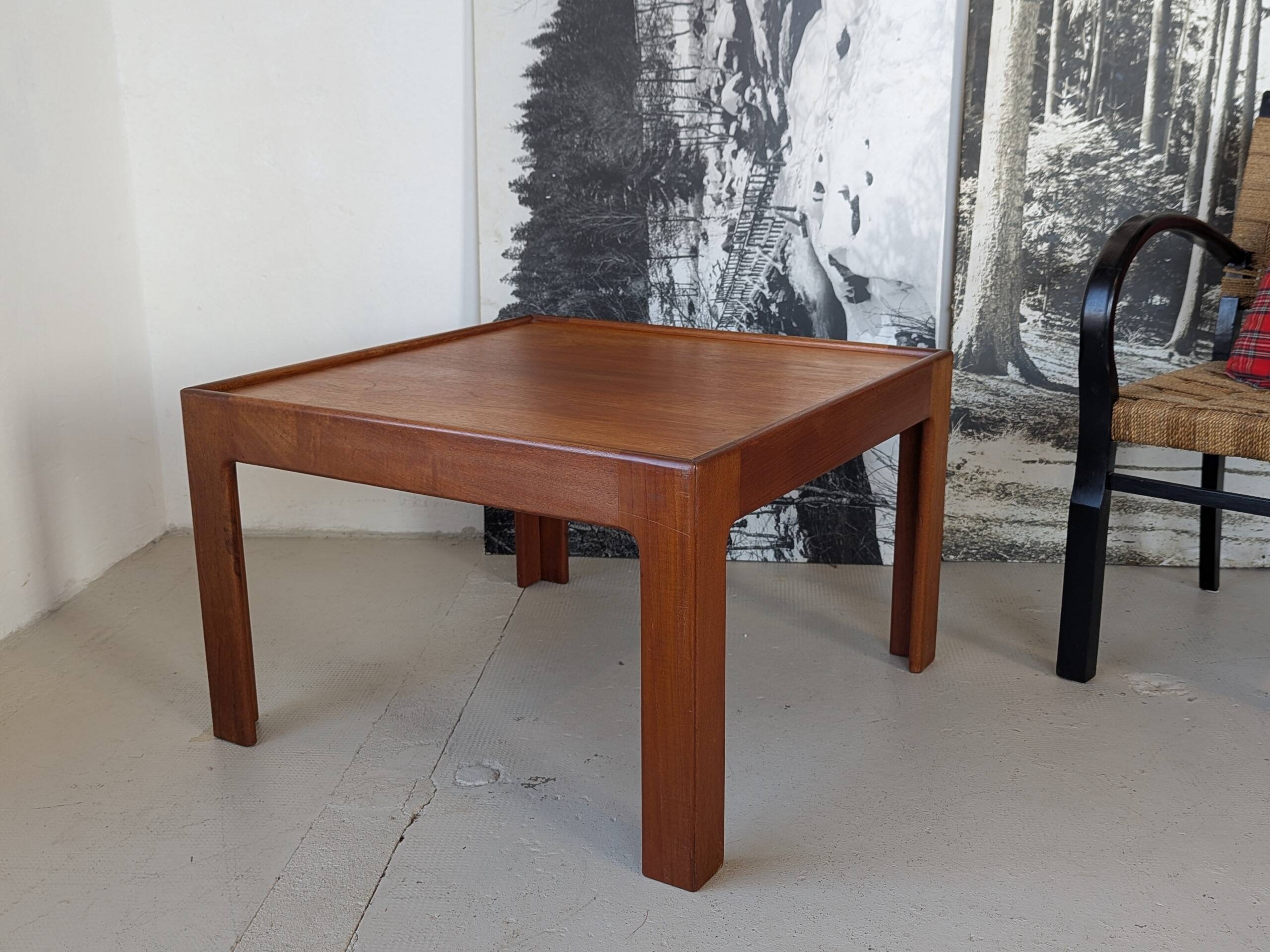 Square teak coffee table by Illum Wikkelso for N.Eilersen