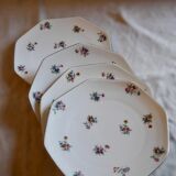 Series of 4 plates porcelain dessert from Limoges