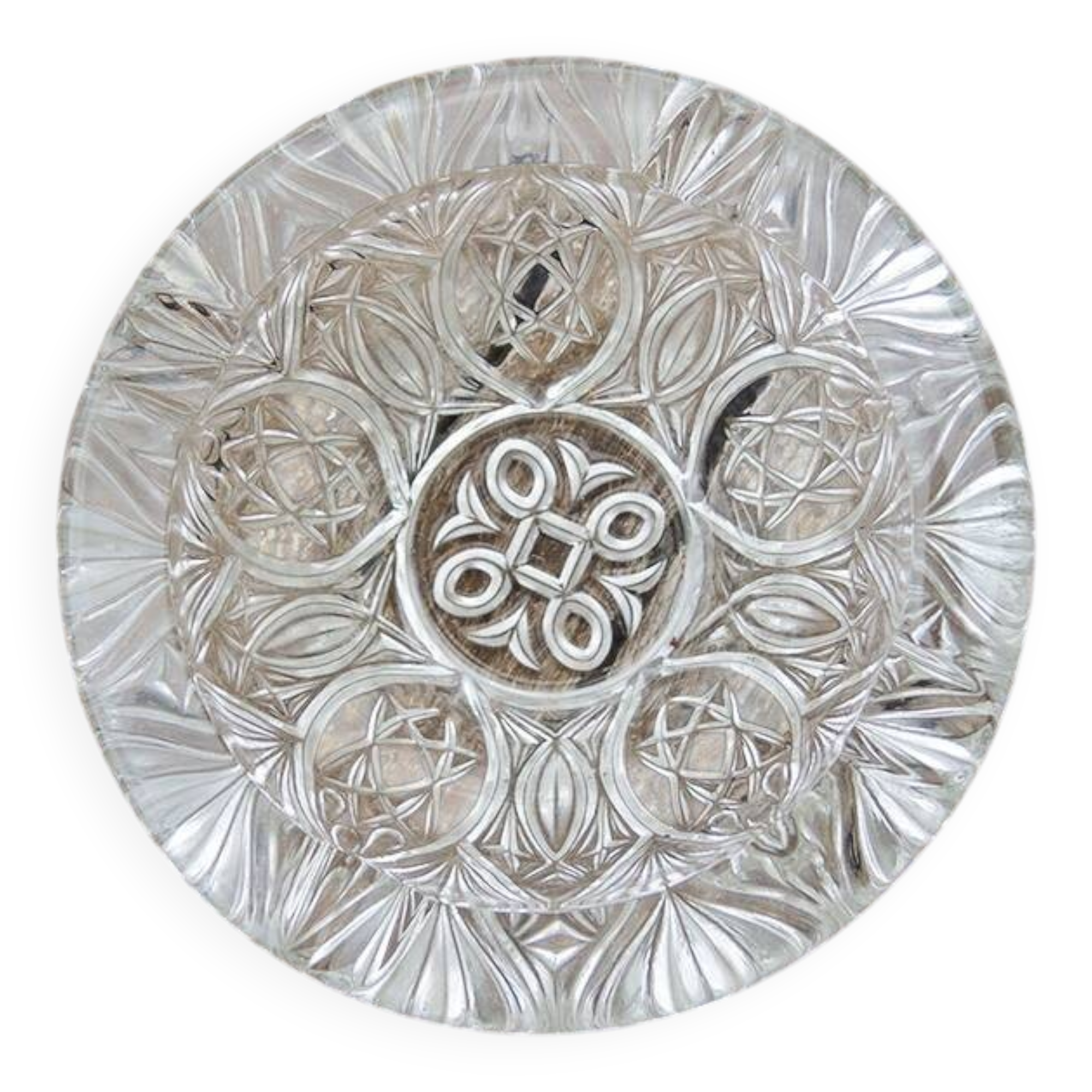 Antique Cut Crystal Ashtray / Pocket Tray