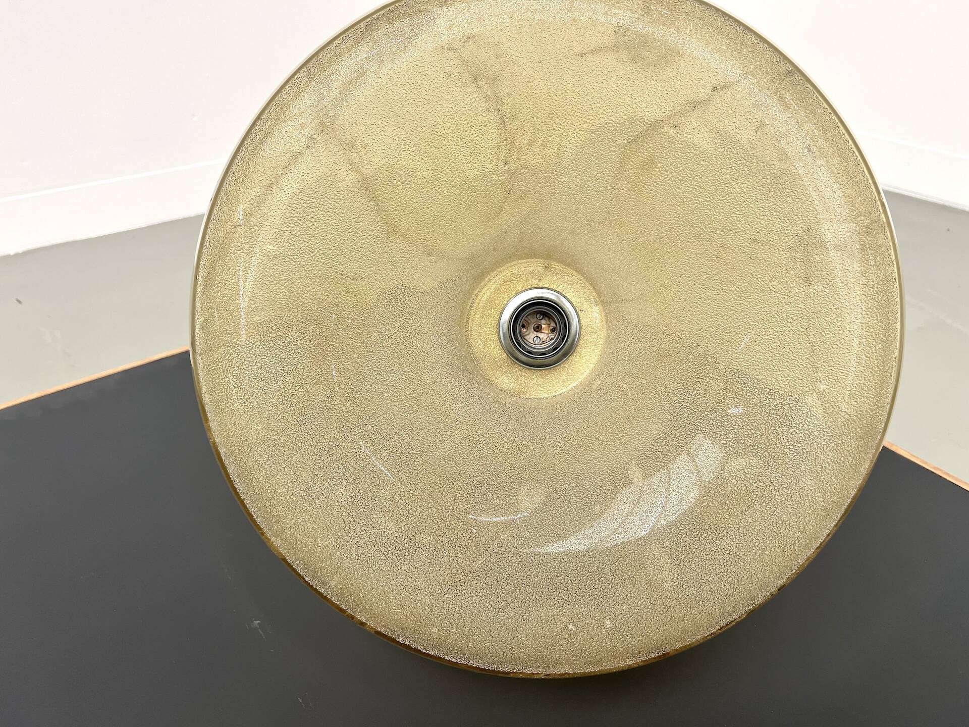 Blown glass paste pendant light, 1970s
