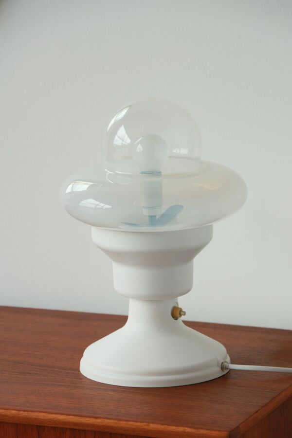 Lampe blanche design - années 70