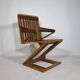 Zig Zag Vintage Chair Unique Piece Z Chair Solid Armchair, 70s 80s