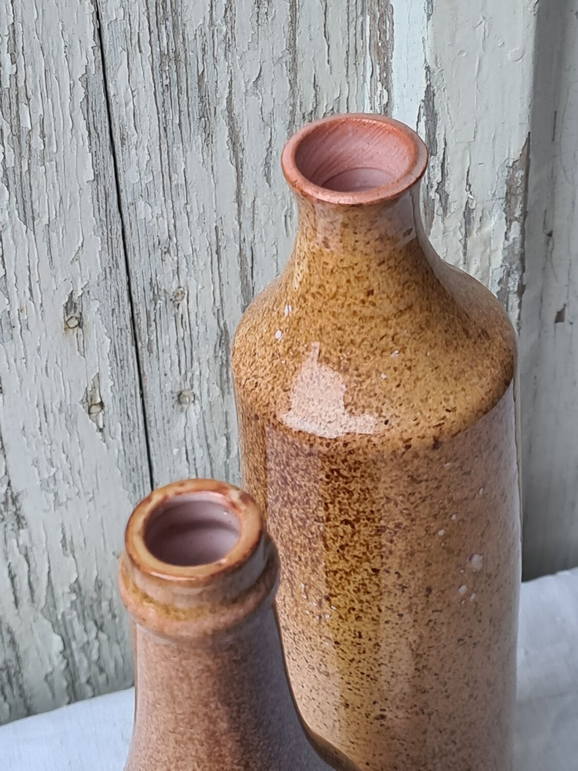 Two bottles glazed terracotta sculpture
