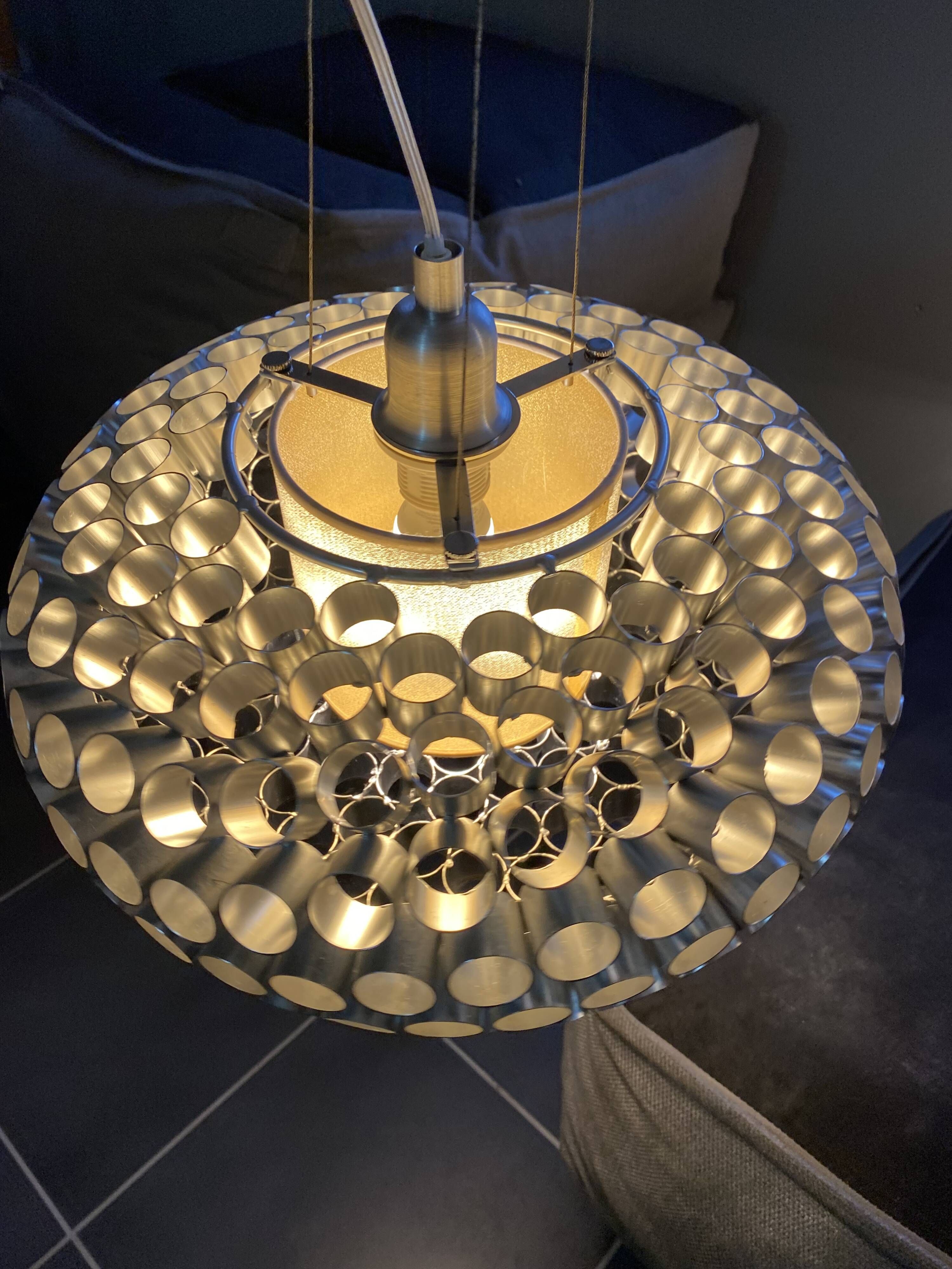 Suspension lamp aluminium Foscarini style vintage space age vintage 1980