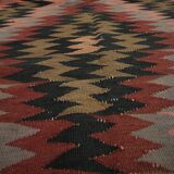 Zig-Zag Kilim Runner Rug, Vintage 1980s Wool Tribal Carpet 298 x 99 cm