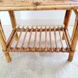Coffee table in rattan marquetry 1960