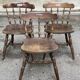 3 18th century western chairs in curved solid wood