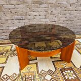 Coffee table in glass and bentwood 1970