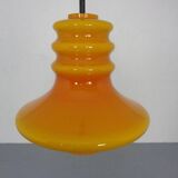 Orange glass ceiling light from Doria, Germany, 1960s.