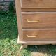 Commode 4 tiroirs pieds compas chêne bois brut