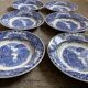 Série 6 assiettes Petrus Regout Maastricht décor blanc bleu