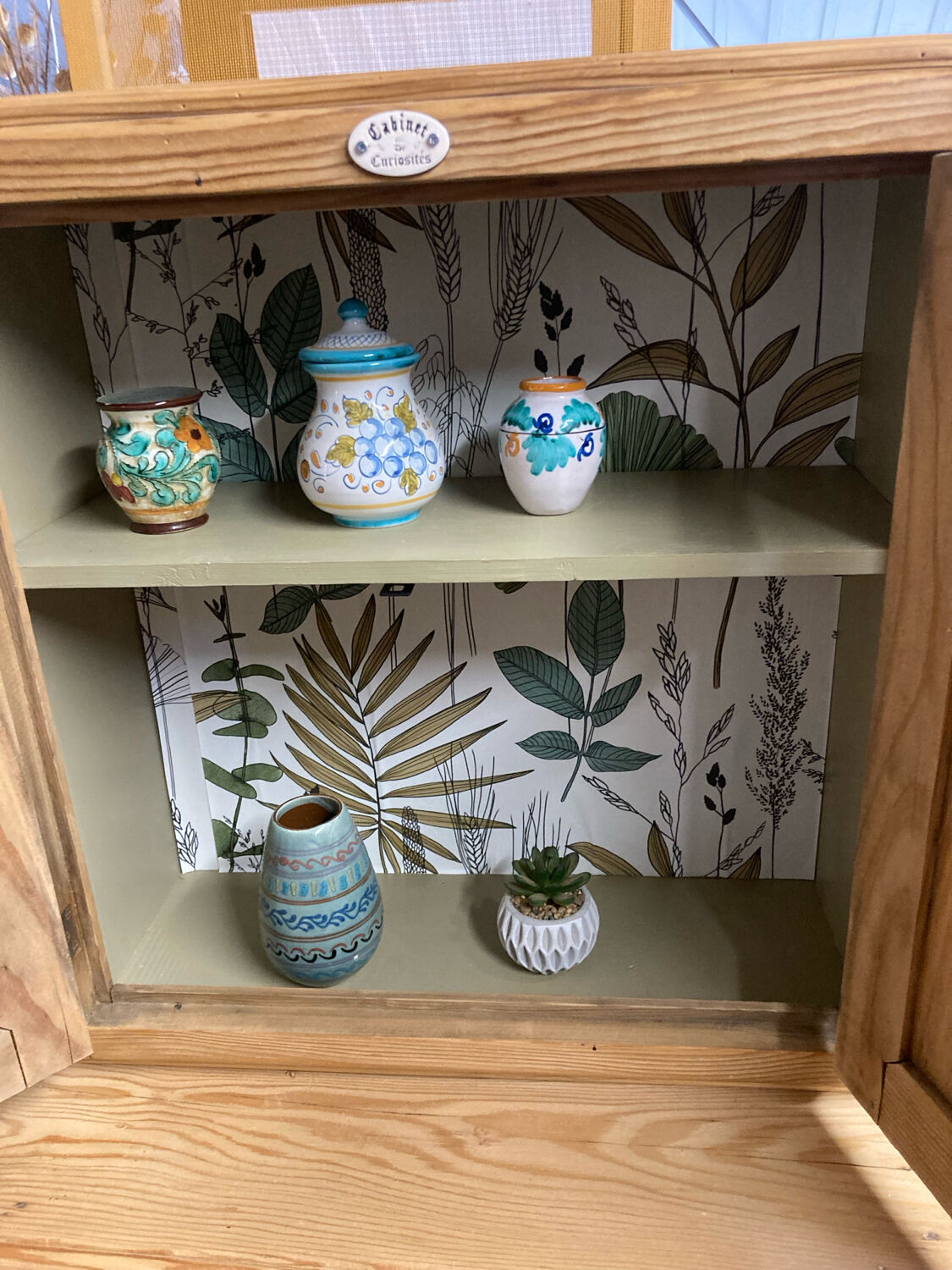 Small cabinet of curiosities / workshop furniture spruce