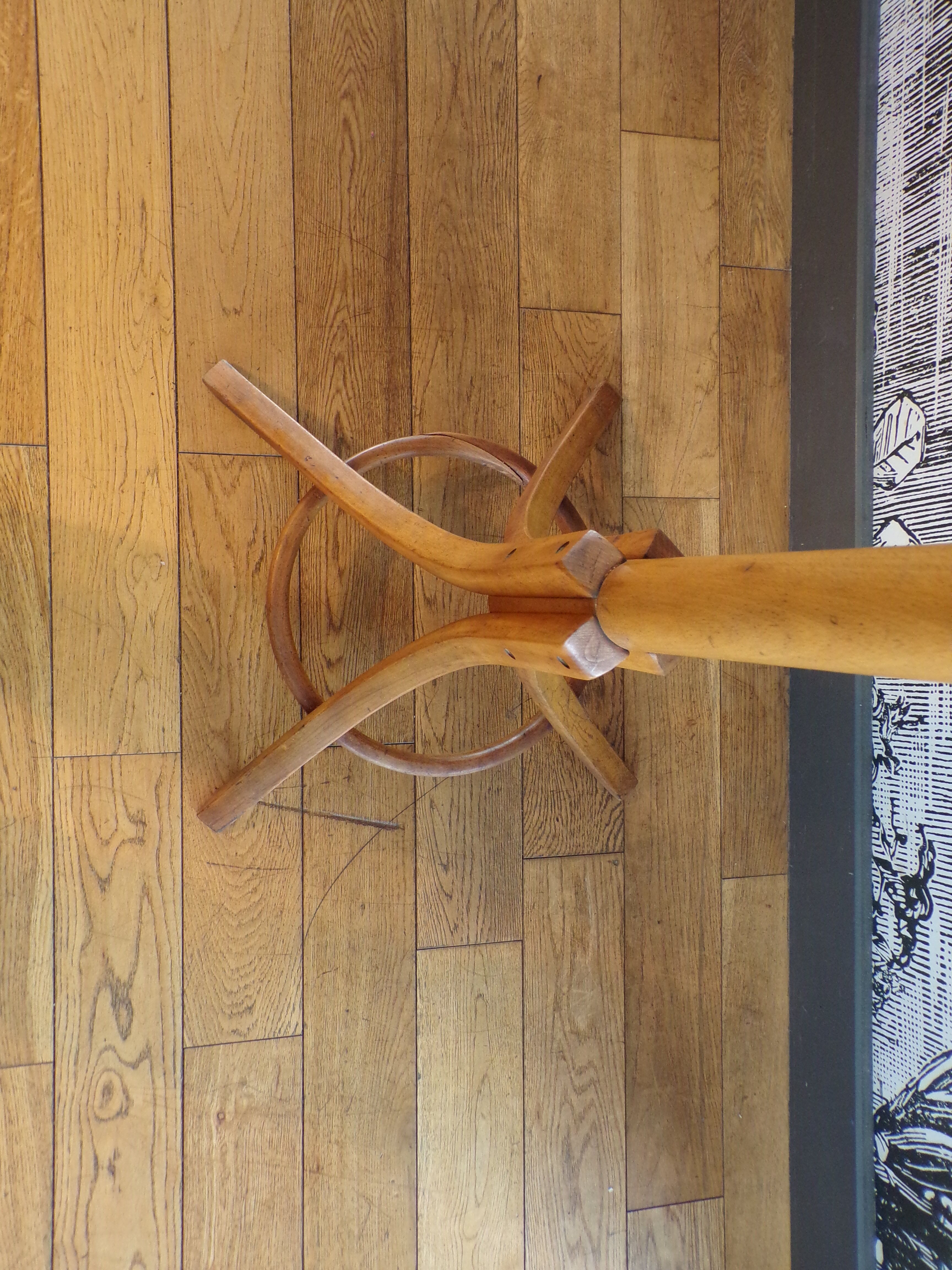 Vintage parrot coat rack in curved wood