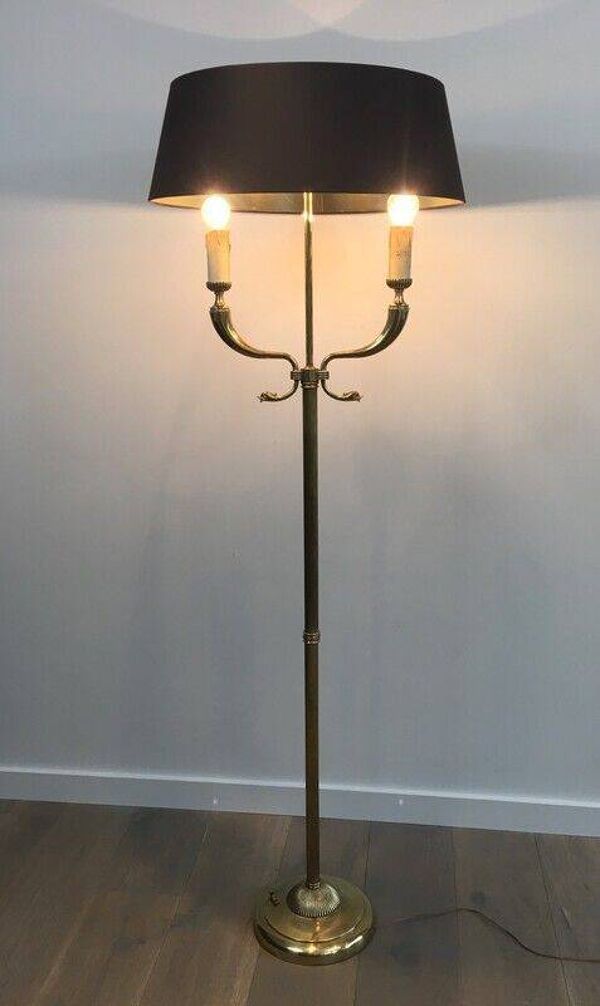 Lampadaire de parquet en laiton de la maison Jansen