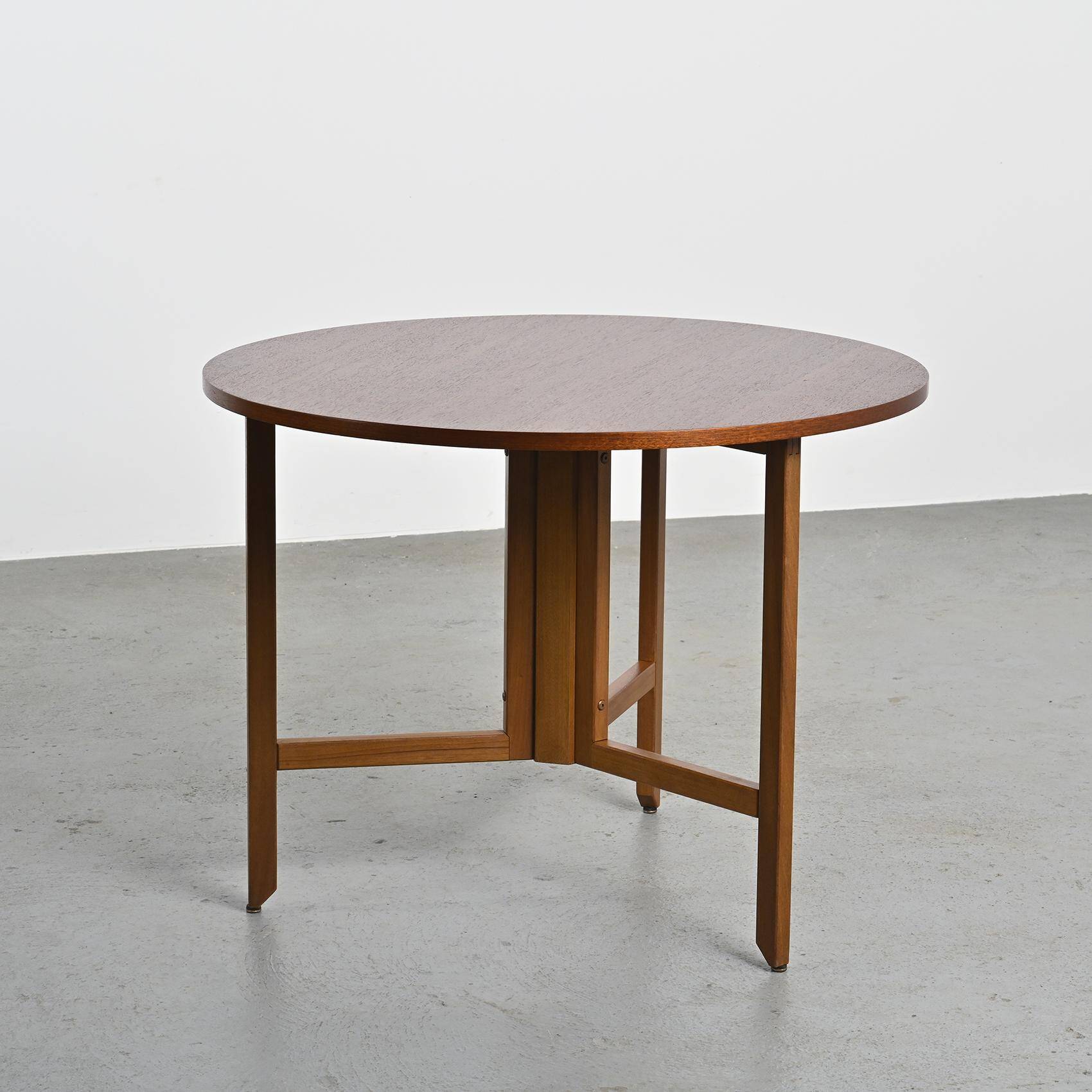 André Sornay round mahogany table, Sornay Furniture 1960