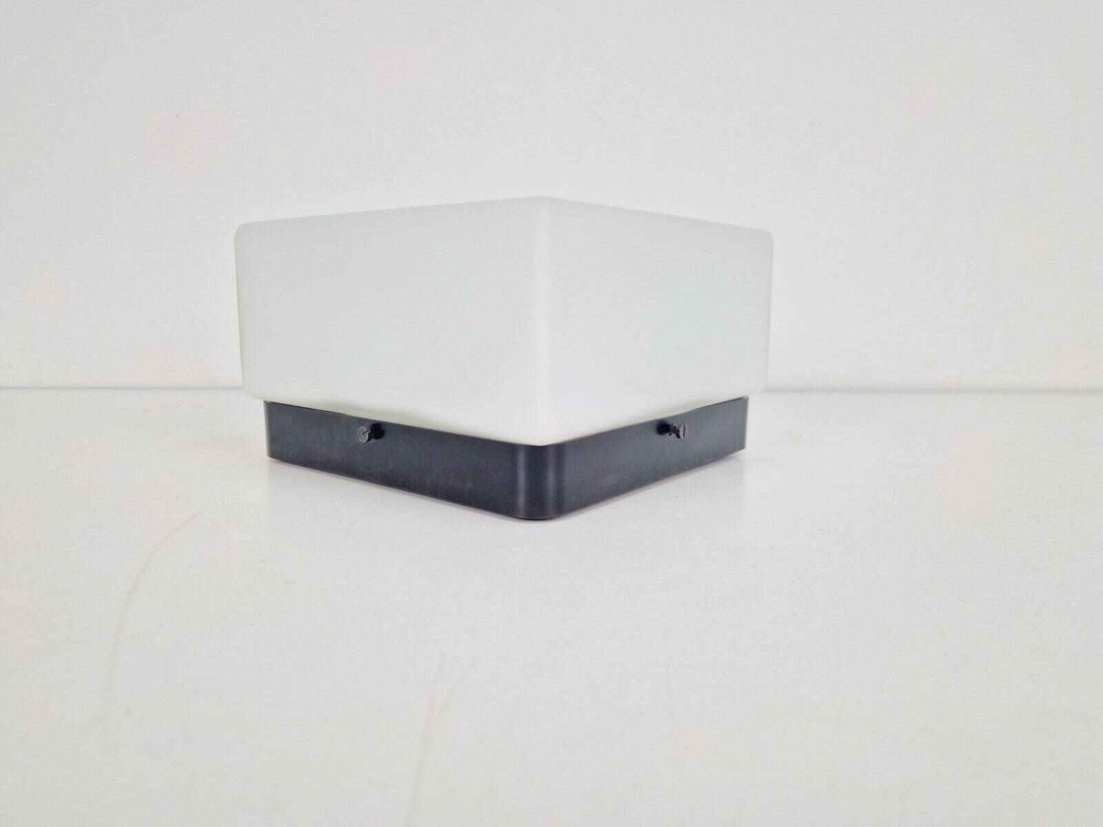 Vintage Bauhaus Ceiling Lamp with White Glass Bakelite, 1960s