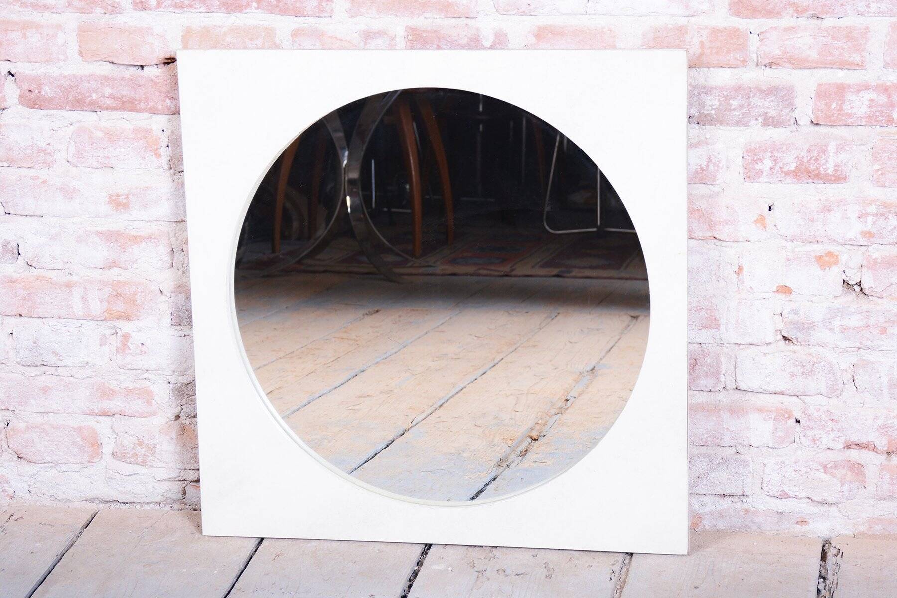 Mid-Century Wall Mirror with Wooden Frame, Czech, 1970s