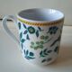 Set of vintage DPR mugs – blue and green floral design – h9 x d7.5 cm